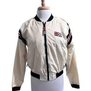 Harley Davidson Motorcycles Racing Jacket Womens M Embroidered Nylon Y2K USA